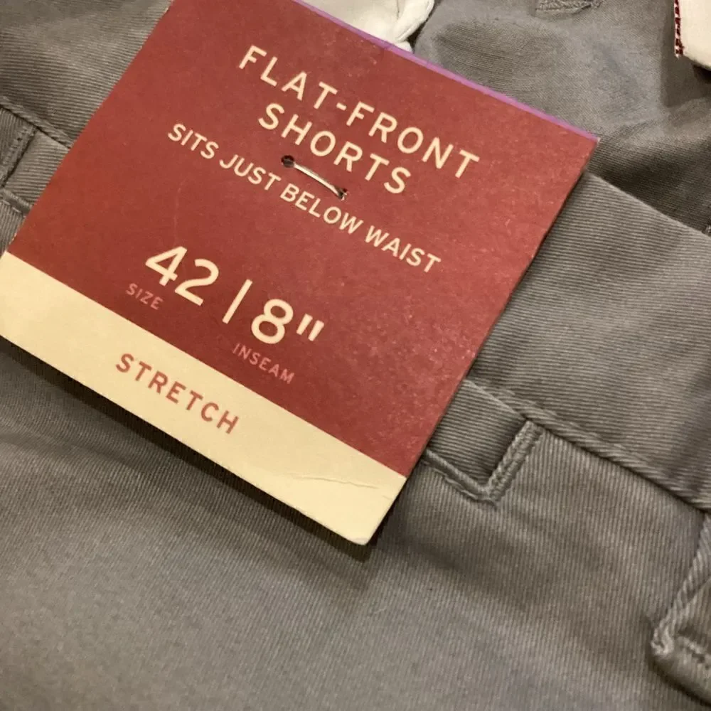 NWT Merona Flat Front Light Gray Shorts Size 42